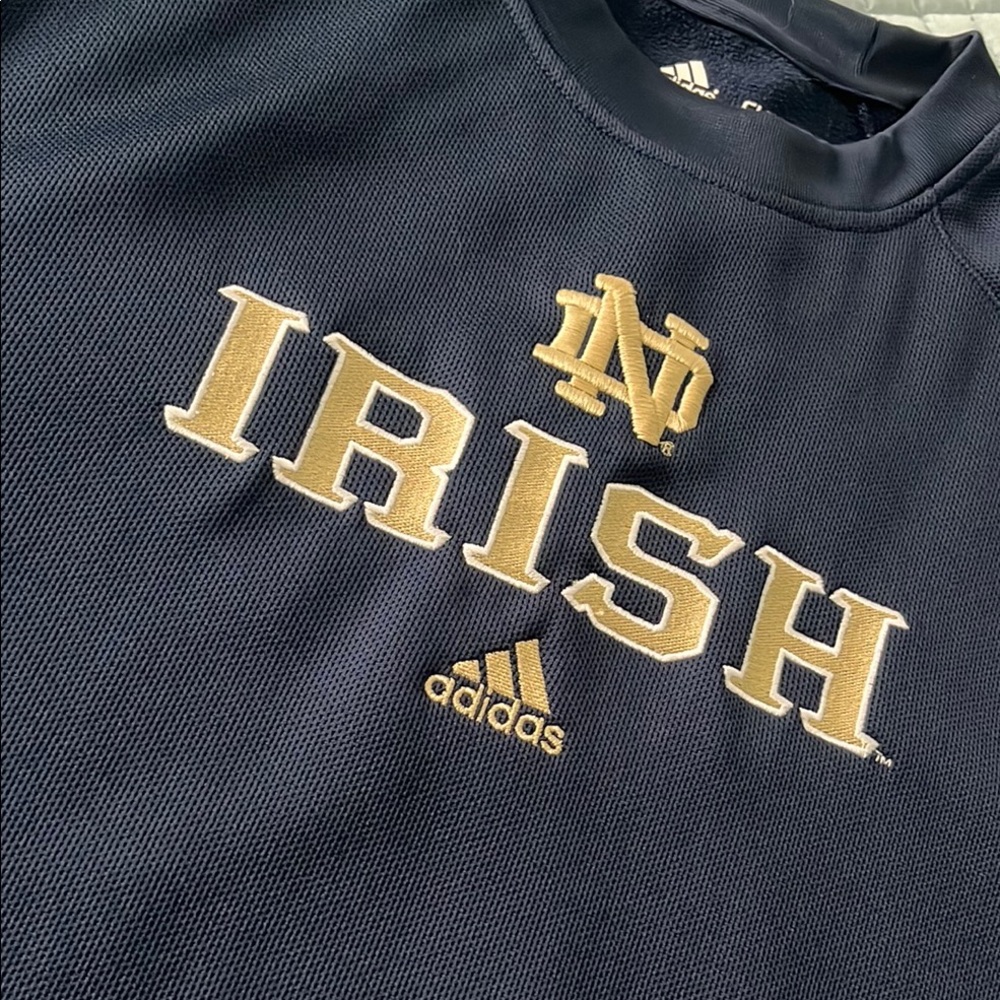 Adidas Navy and Gold Notre Dame Irish Sweatshirt